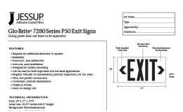Jessup® Glo Brite® P50 7280 Series Exit signs spec sheet