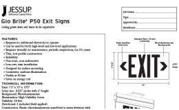 Jessup® Glo Brite® P50 Exit signs spec sheet
