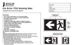 Jessup® Glo Brite® P50 Running Man signs spec sheet