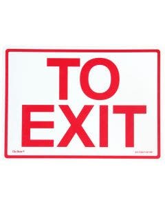 Glo Brite® "TO EXIT" sign, 14"x10" Red on Photoluminescent (EG-7520-F-107-RP)